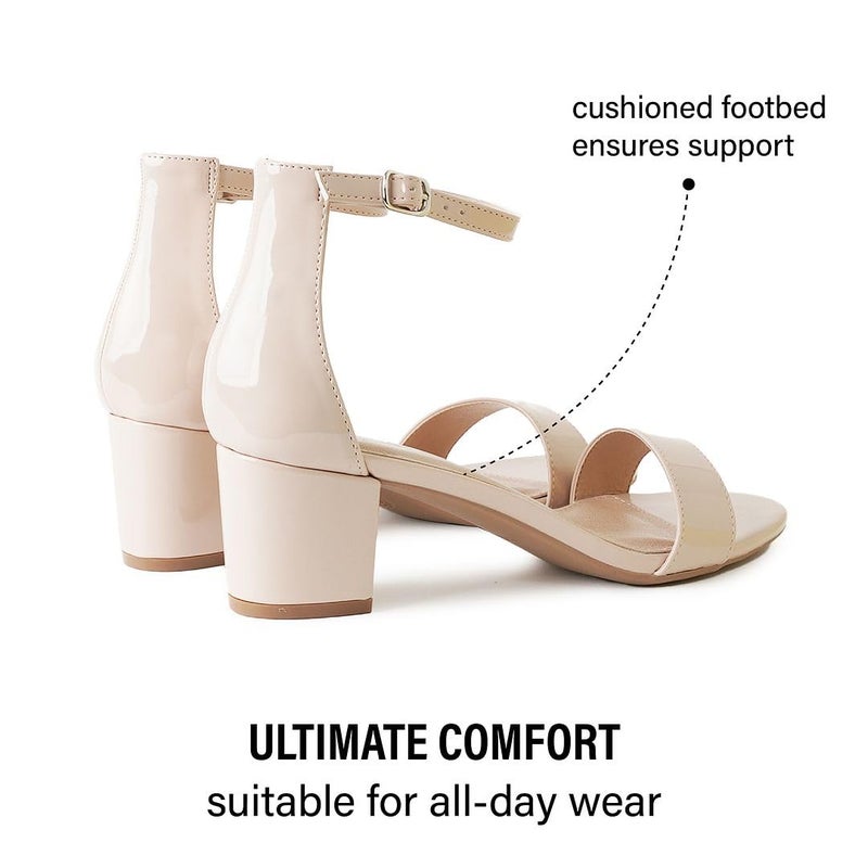 J. Adams J.Adams Daisy Heeled Sandals for Women â€“ Wide Ankle Strap Low 2 Inch Kitten Short Block Heel, Open Toe Dress Shoes â€“ Chunky Heels for Bridal, Wedding, Parties â€“ Dressy Platform Sandals, Women's Shoes - Image 4